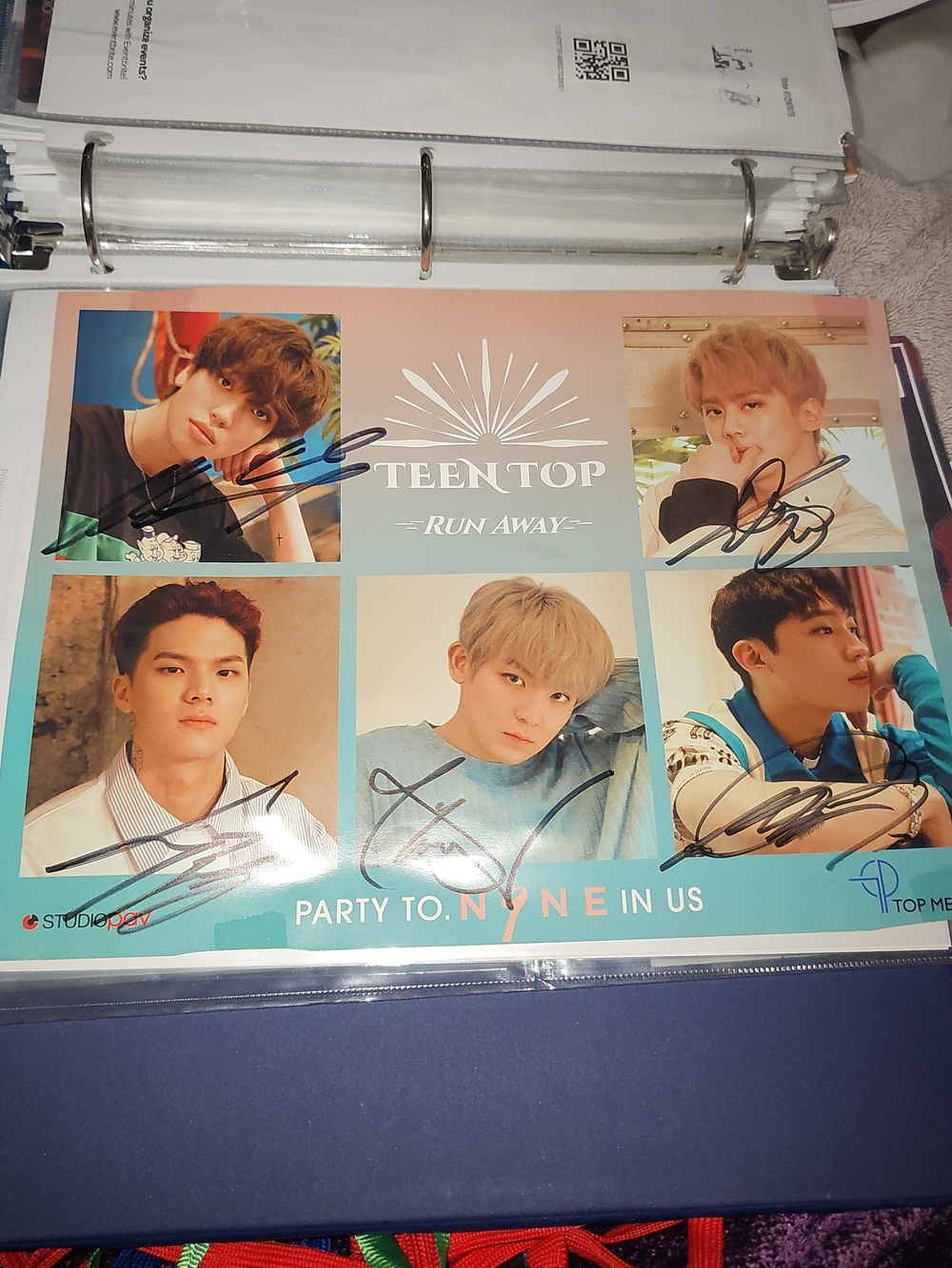 TEEN TOP Run Away Signed Album Poster - Multi-Color